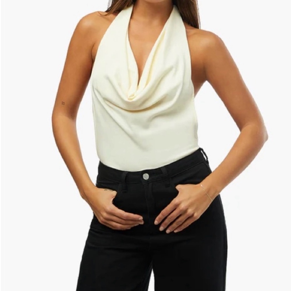 WeWoreWhat cowl neck bodysuit NWT